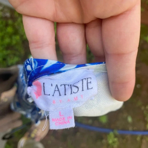 L’atiste By Amy Blue Floral Dress Size XL - Picture 7 of 7